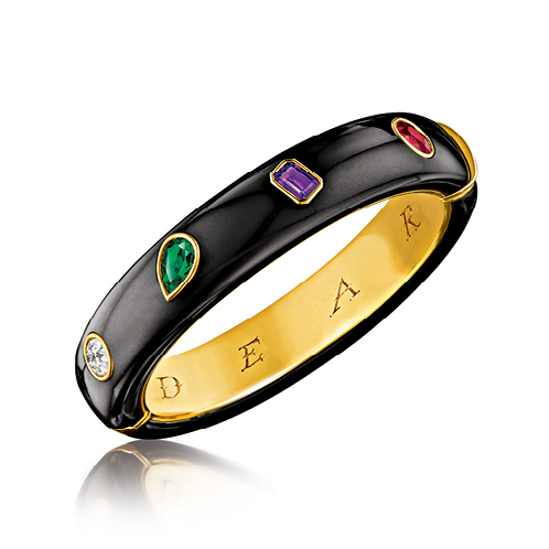 DEAR Bracelet in Diamond, emerald, amethyst, ruby, black jade and 18k gold