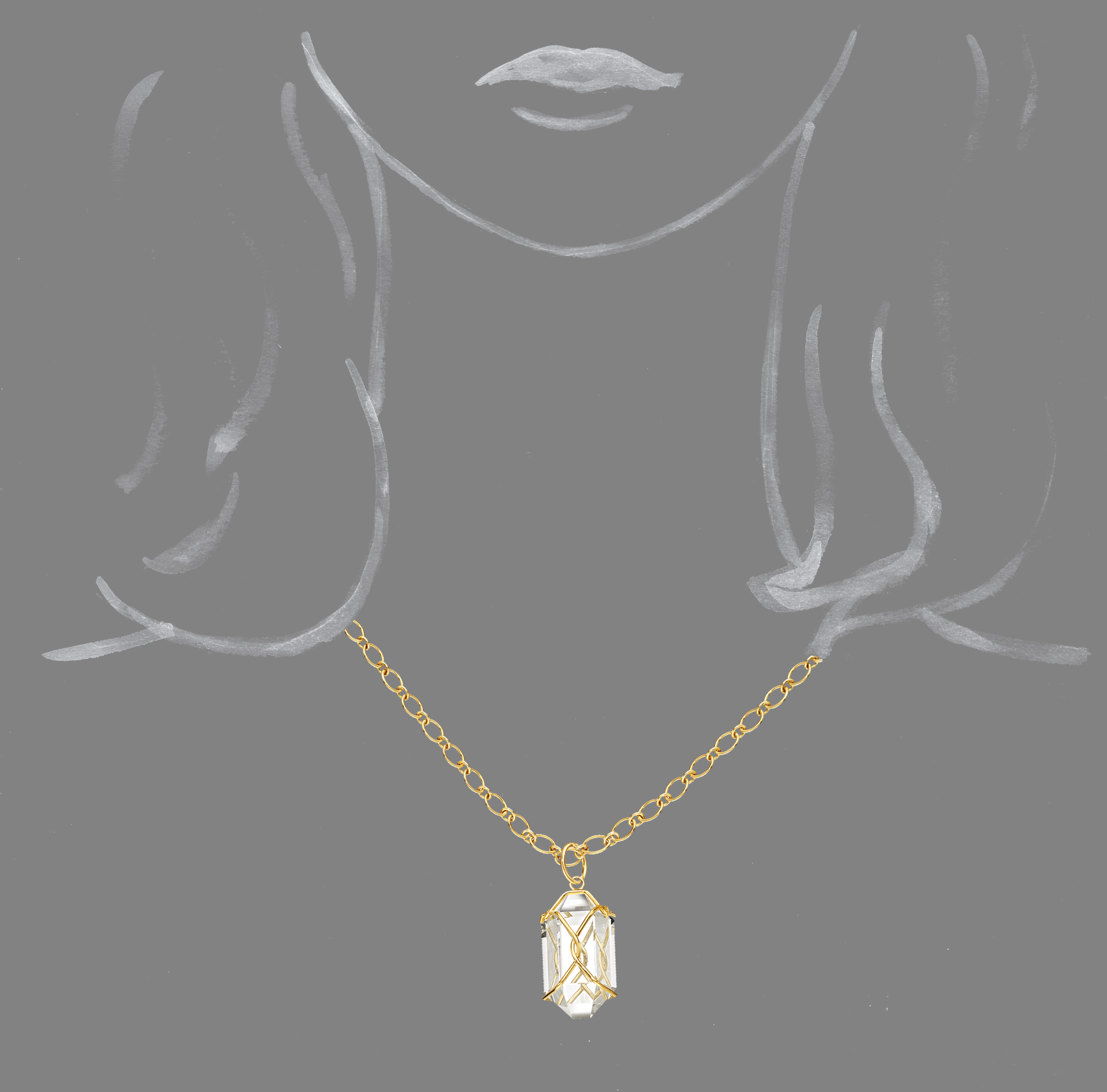 Verdura-Jewelry-Herkimer-Necklace-Rock-Crystal-Scale-Rendering