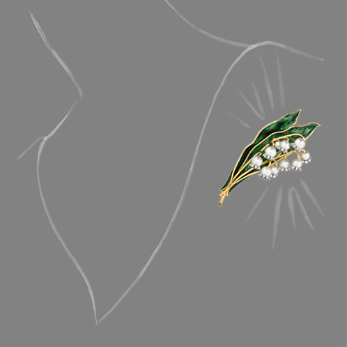 Verdura-Jewelry-Lily-of-the-Valley-Brooch-Scale-Rendering