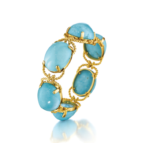 Verdura-Jewelry-Pebble-Bracelet-Gold-Turquoise