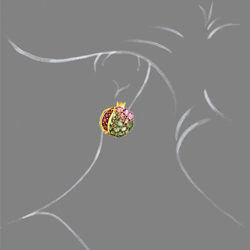Verdura-Jewelry-Pomegranate-Earclips-Scale-Rendering