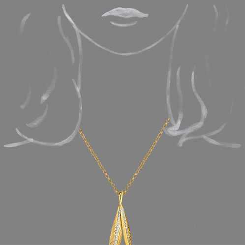 Gold Miss Scuba Mermaid Necklace with Swarovski Crystal
