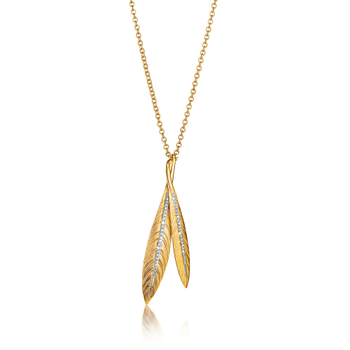 Verdura-Jewelry-Tiara-Feather-Pendent-Necklace-Gold-Diamond