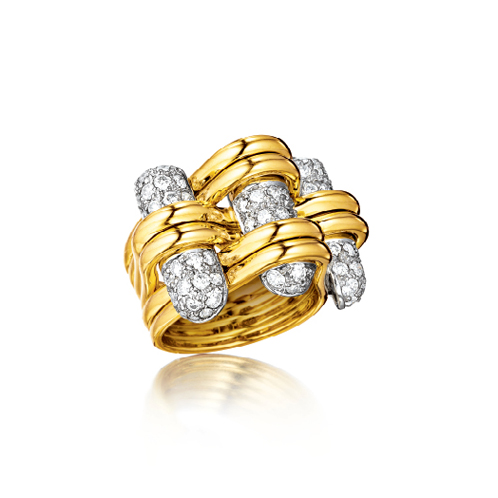 Verdura-Jewelry-Trio-Ring-Gold-Diamond