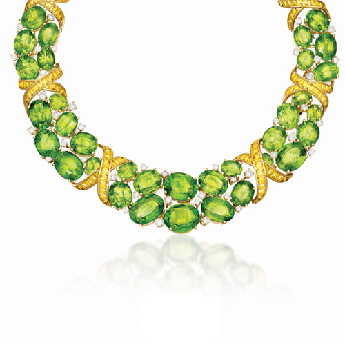 Important Peridot X Necklace