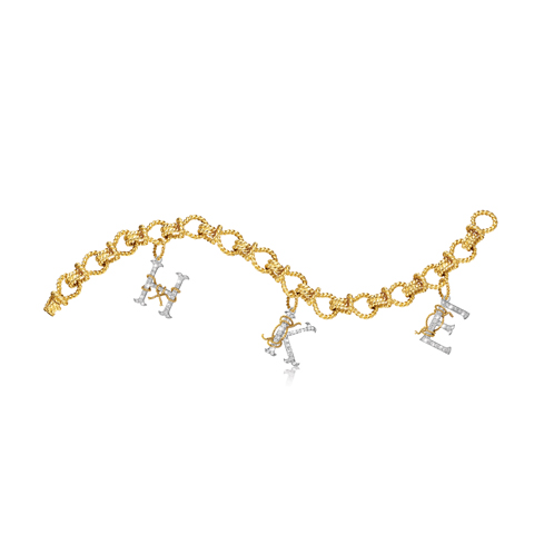 Verdura-Jewelry-Initial-Charm-Bracelet-HKE-Gold-Diamond