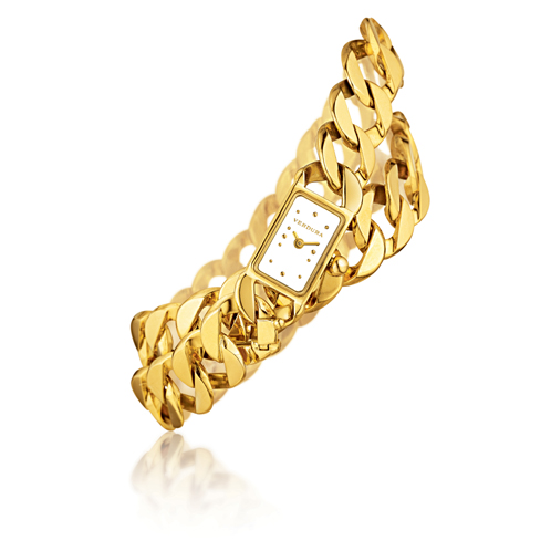 Curb-Link Bracelet & Watch - gold balls2