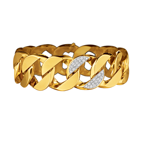 Curb-Link Bracelet_Gold-Diamond