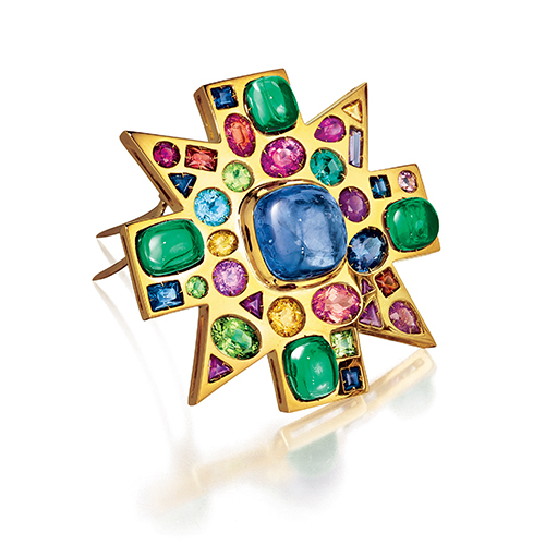 Verdura-Byzantine-Brooch-Sapphire-Emerald
