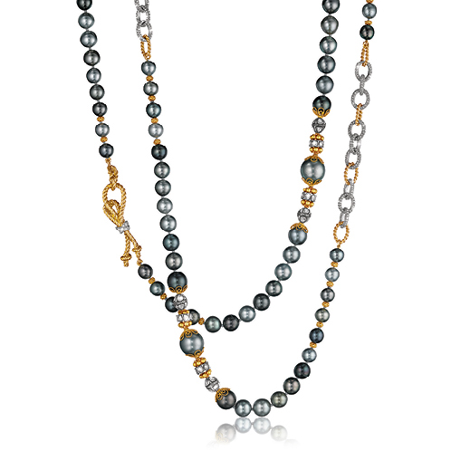 Verdura-Byzantine-Pearl-Necklace-Black-Pearl-Rope-Knot-Clasp