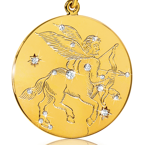 Verdura-Jewelry-Zodiac-Pendant-Necklace-Sagitarrius-Gold-Diamond-detail