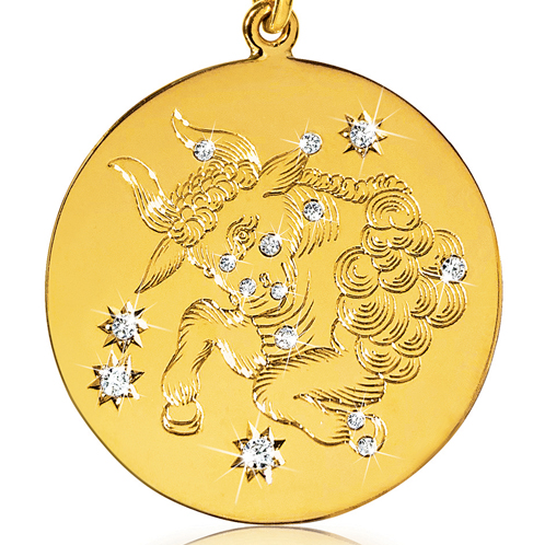 Verdura-Jewelry-Zodiac-Pendant-Necklace-Taurus-Gold-Diamond-detail