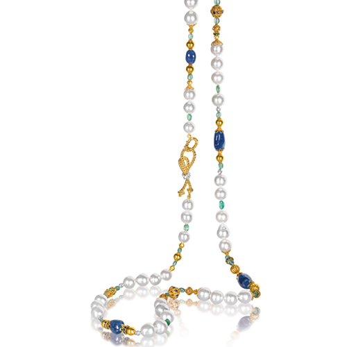 Verdura-Jewelry-Byzantine-Pearl-Necklace-Sapphire-Emerald-Gold