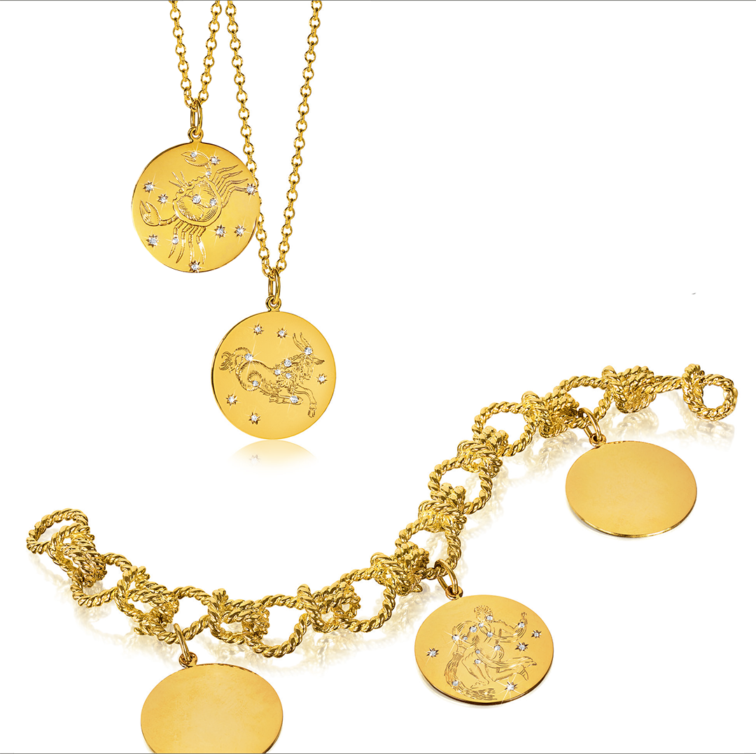zodiac charm bracelet and necklaces